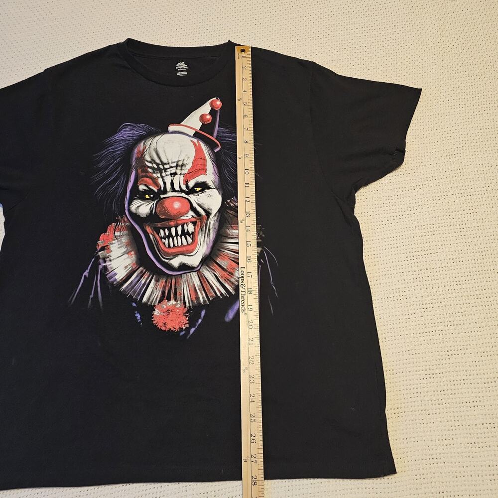 Celebrate Halloween Scary Clown Face T-Shirt Black XL - Picture 4 of 6